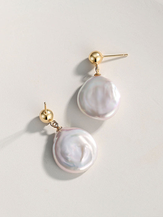 Baroque natural pearl stud earrings