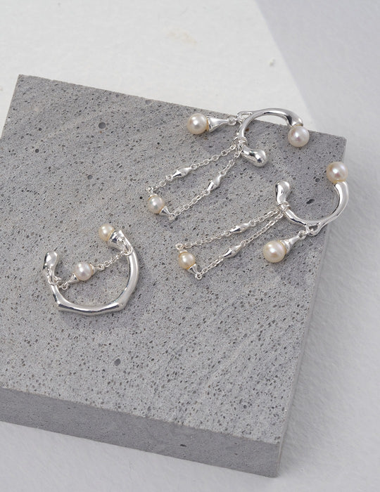 Boucles d'oreilles en argent sterling avec perles de coquillage