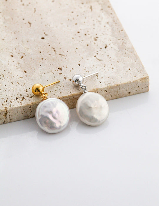 Baroque natural pearl stud earrings