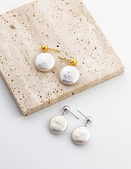 Baroque natural pearl stud earrings