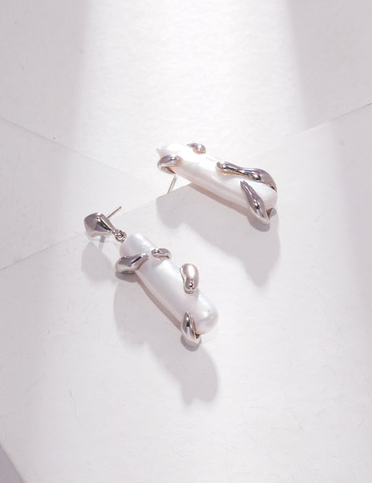 Boucles d'oreilles en argent sterling avec perles baroques