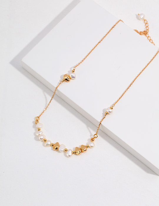 18k Gold-plated Silver Pearl Necklace