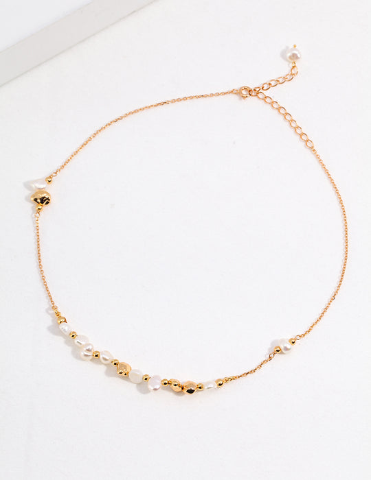 18k Gold-plated Silver Pearl Necklace