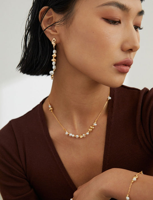 18k Gold-plated Silver Pearl Necklace