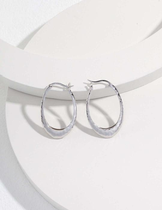 Classic Open Oval Medium Hoop Earrings