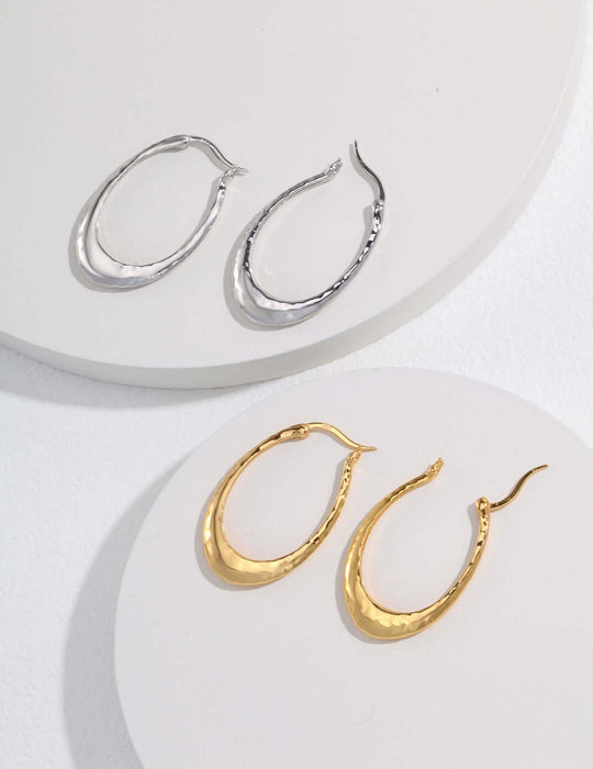 Classic Open Oval Medium Hoop Earrings