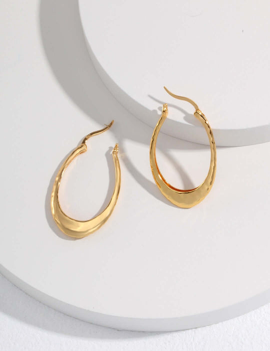 Classic Open Oval Medium Hoop Earrings