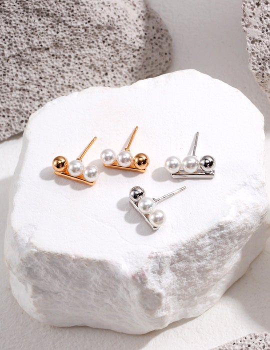 Boucles d'oreilles en perles de coquillage en argent sterling