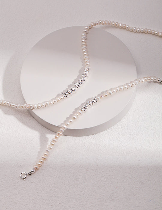 Whispers of Silver and Pearl: Romantic Remnants Necklace