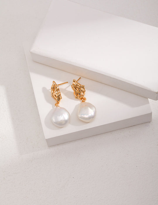 Baroque Pearl Sterling Silver Drop Earrings