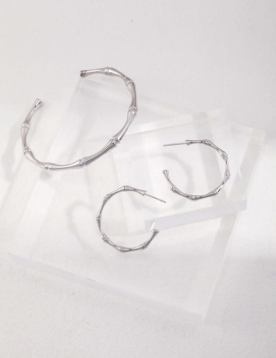 Classic Medium Hoop Silver Earrings