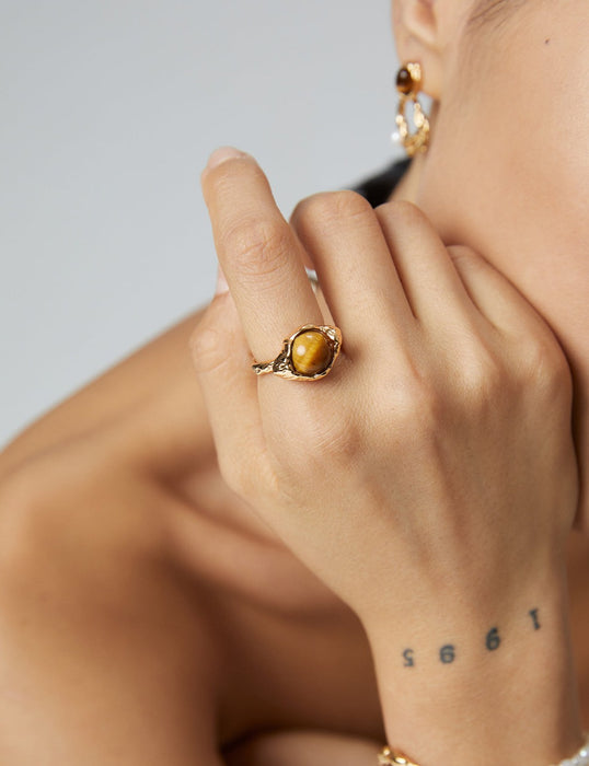 Sterling silver tiger's eye ring