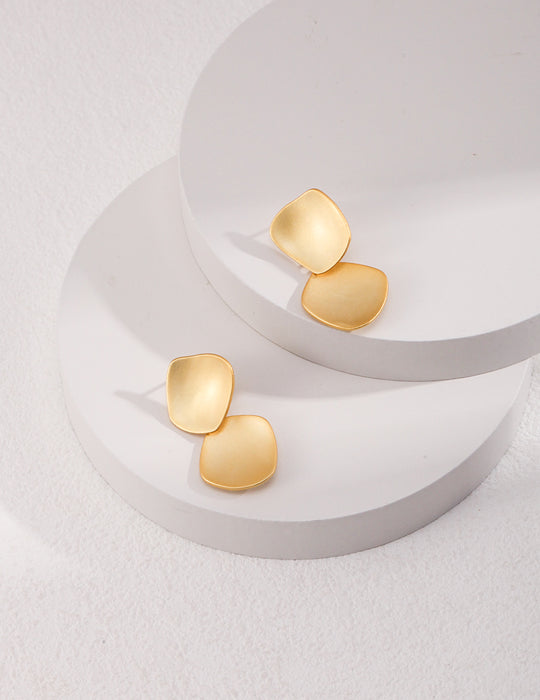 Minimalist style irregular matte stud earrings