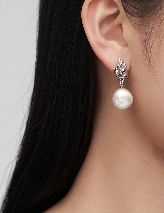 Baroque Pearl Sterling Silver Drop Earrings