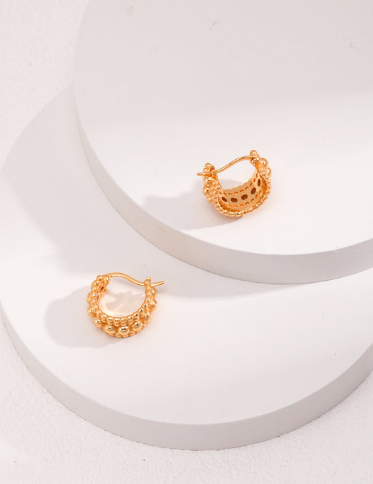 18k Gold-Plated Silver Retro Earring Ring Set