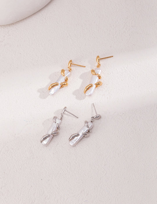 Boucles d'oreilles en argent sterling avec perles baroques