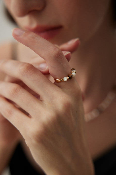 Bague oeil de tigre en argent massif