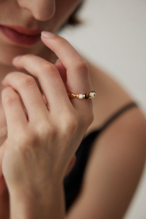 Bague oeil de tigre en argent massif